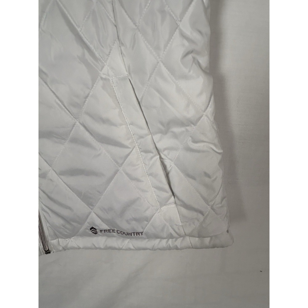 Free Country Reversible Puffer Vest Woman's Large White/Gray EC - Picture 4 of 16